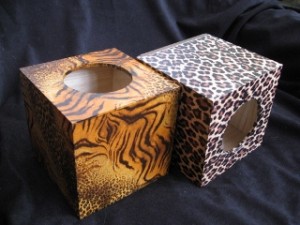 decorated painted cube tissue box
